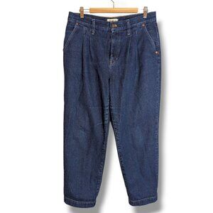 Madewell Jeans Women's Size 31 Baggy Straight Leg Pleated Denim Jeans Trouser